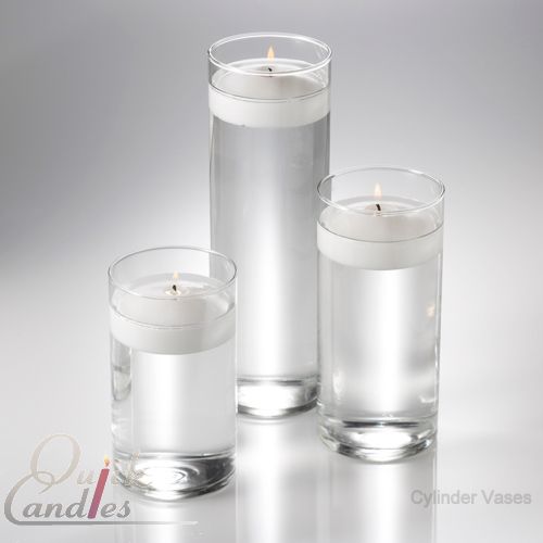 Eastland Glass Cylinder Vases & Floating Candles 3" (13 Colors) Set of 3 eBay